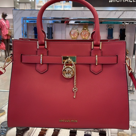 MICHAEL KORS HAMILTON MEDIUM SATCHEL 
 COLOR: LIGHT BERRY SHERBET 
NWT - Picture 2 of 16